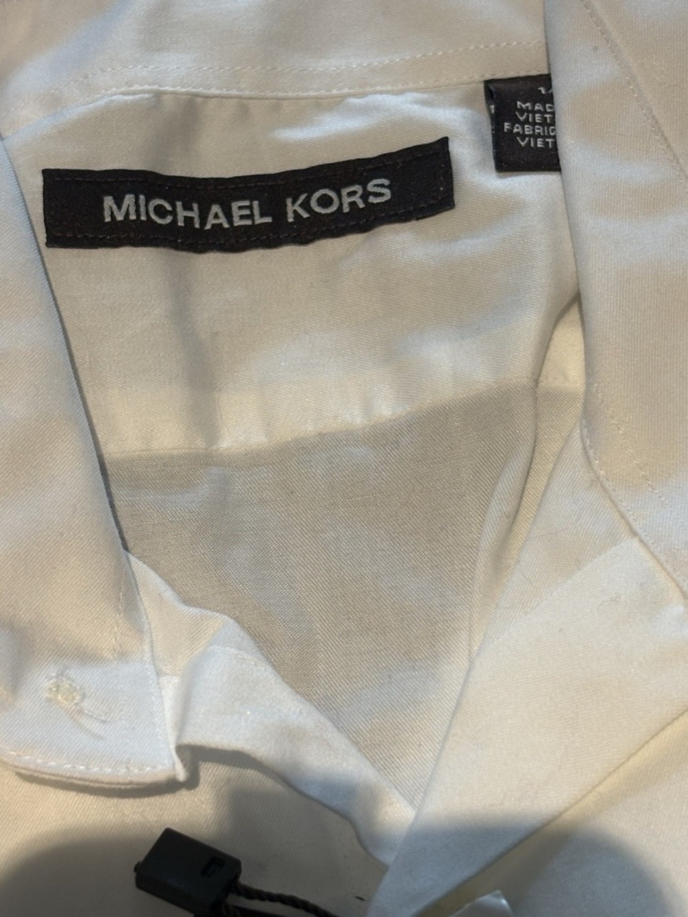 Michael Kors Kids Boys Size 14 Long Sleeve Button Down Dress Shirt White - Picture 2 of 3